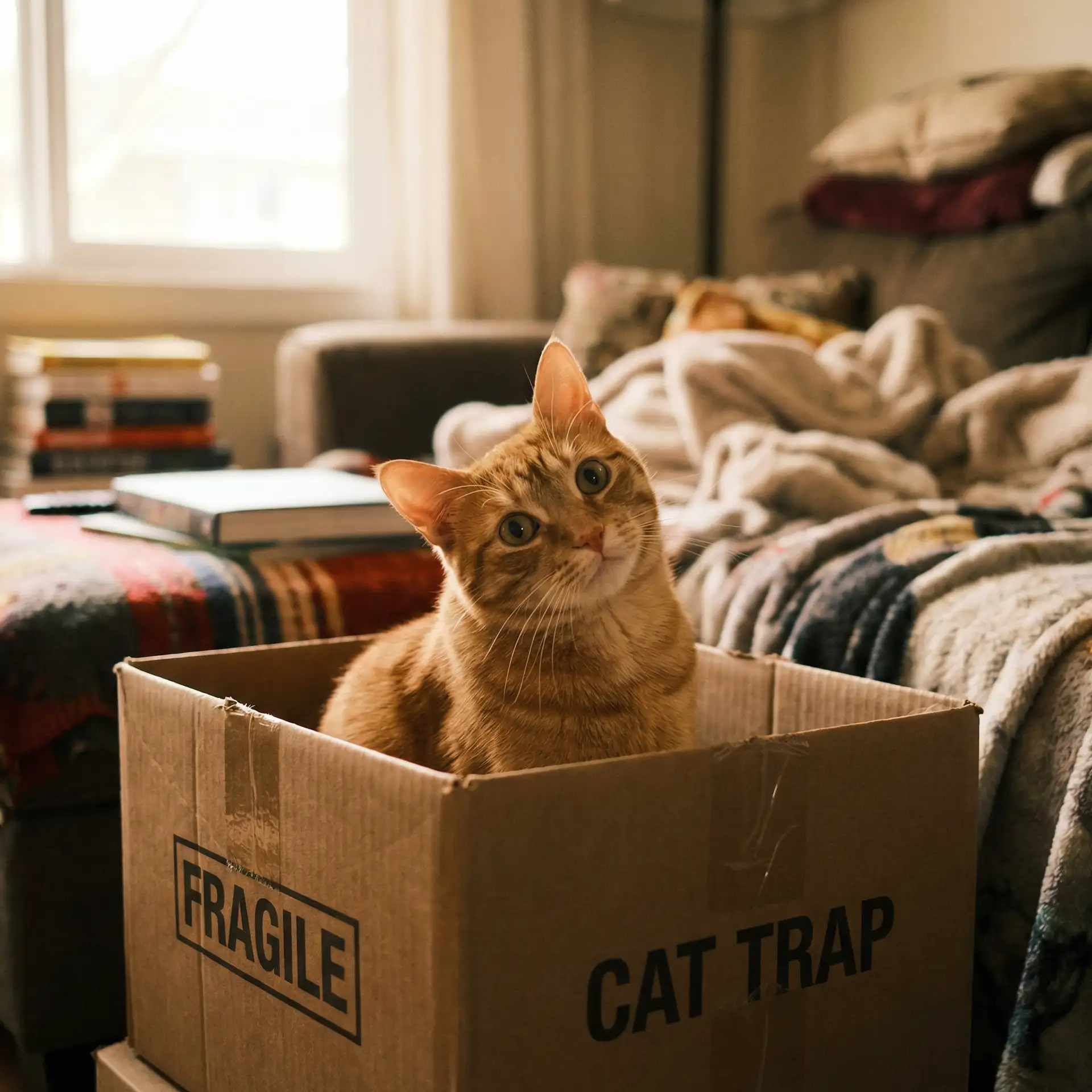 橘猫躲在纸箱里 - 亲爱的老师韩国电影中文